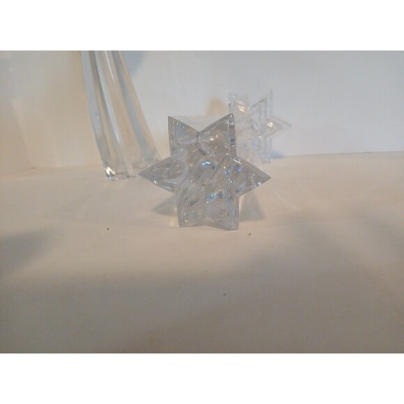 2 Vintage WMF Germany Shooting Star 24% Lead Crystal Multi Tier Candle Holder 8' - Picture 6 of 16